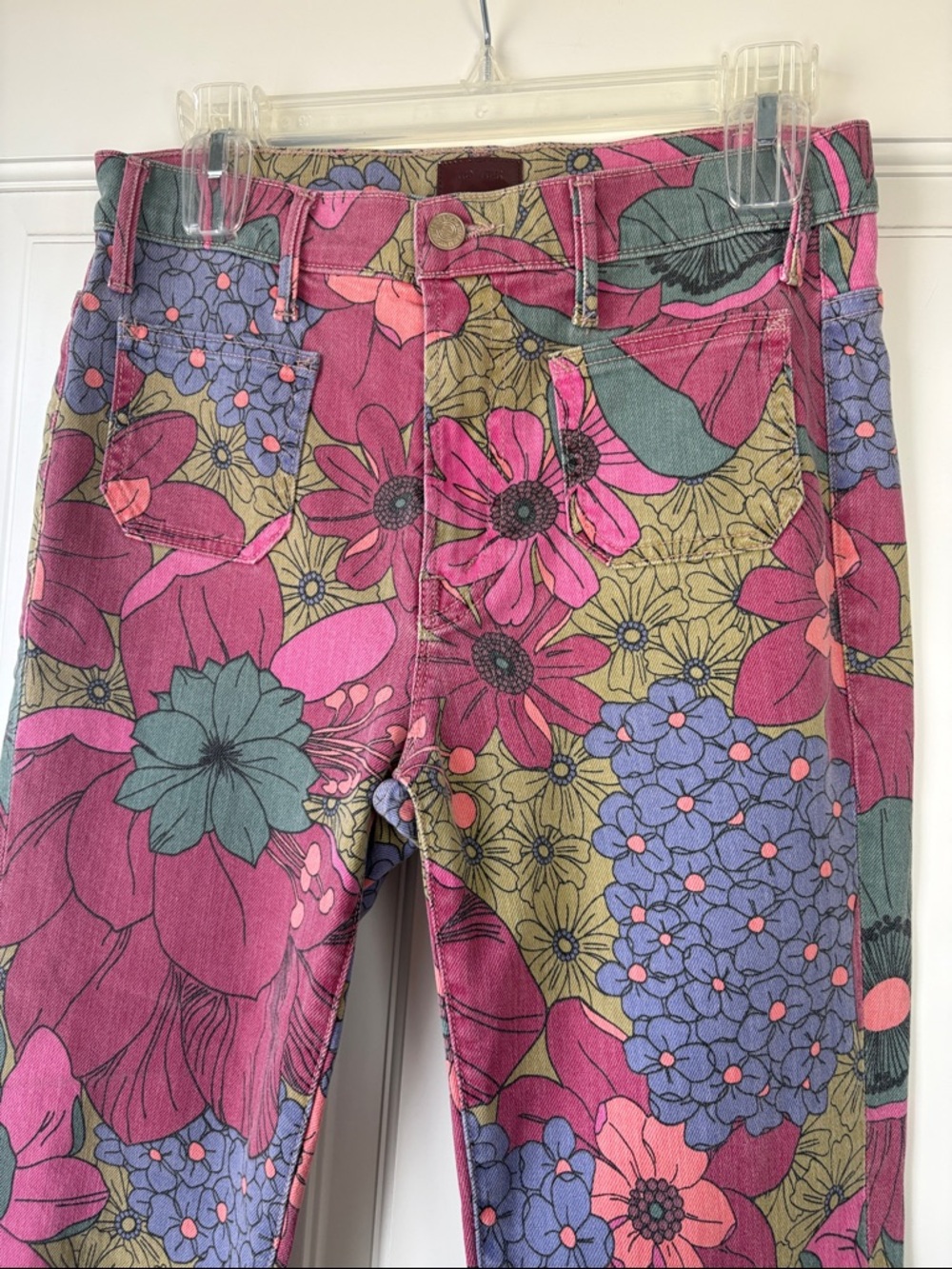 NEW MOTHER The Patch Pocket Insider High Rise Jeans Psychic Floral size 29 - Picture 5 of 8